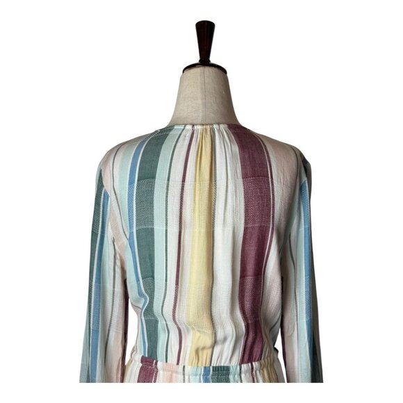 Rails Dress Women XS Cream Becca Cusco Stripe Drawstring Waist Mini Boho Preppy - Picture 5 of 13